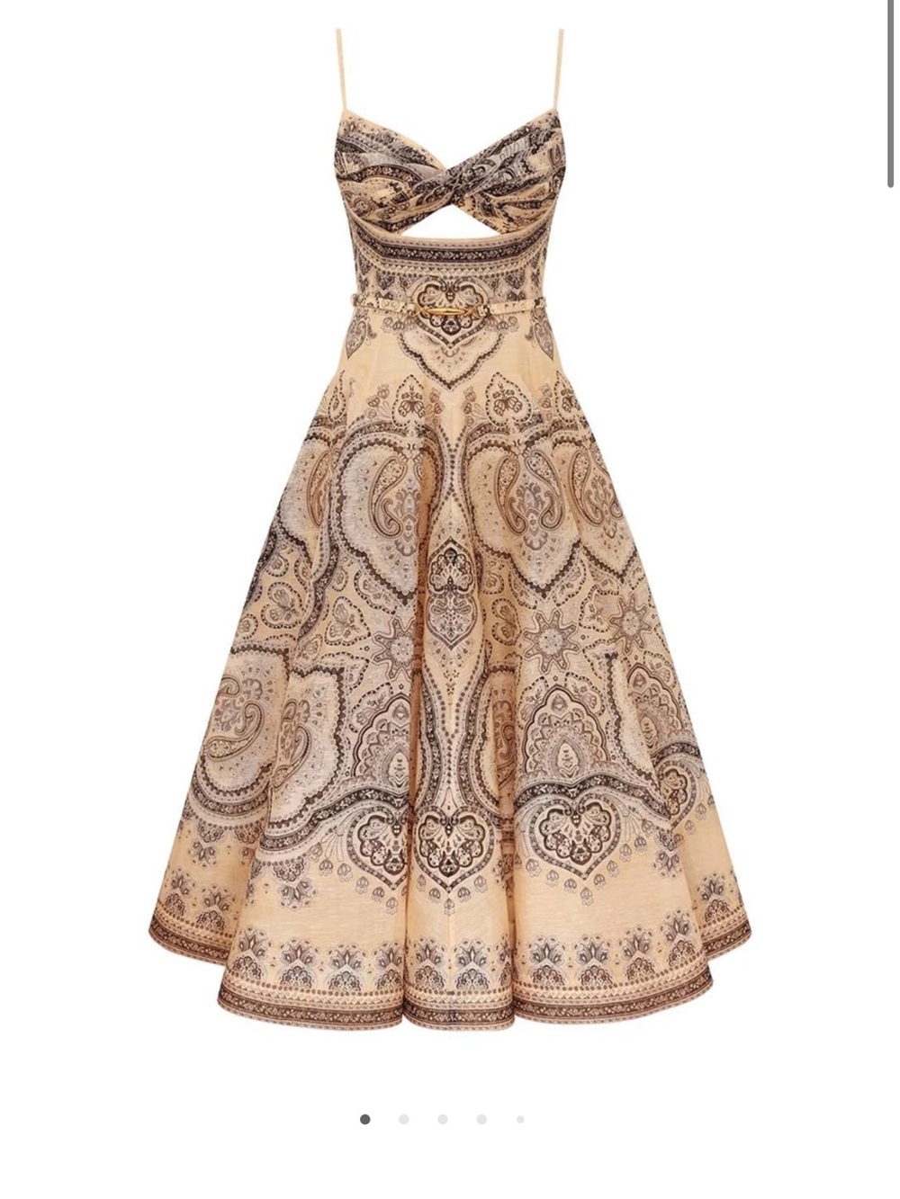 Zimmermann Beige Paisley Midi Dress - Picture 2 of 6